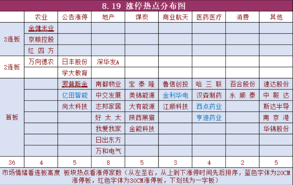 8月19日连板梯队与涨停结构