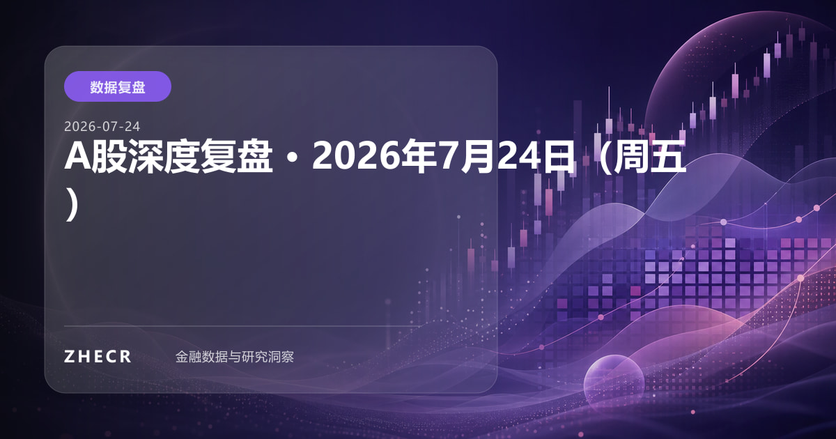 A股深度复盘 · 2026年7月24日（周五）