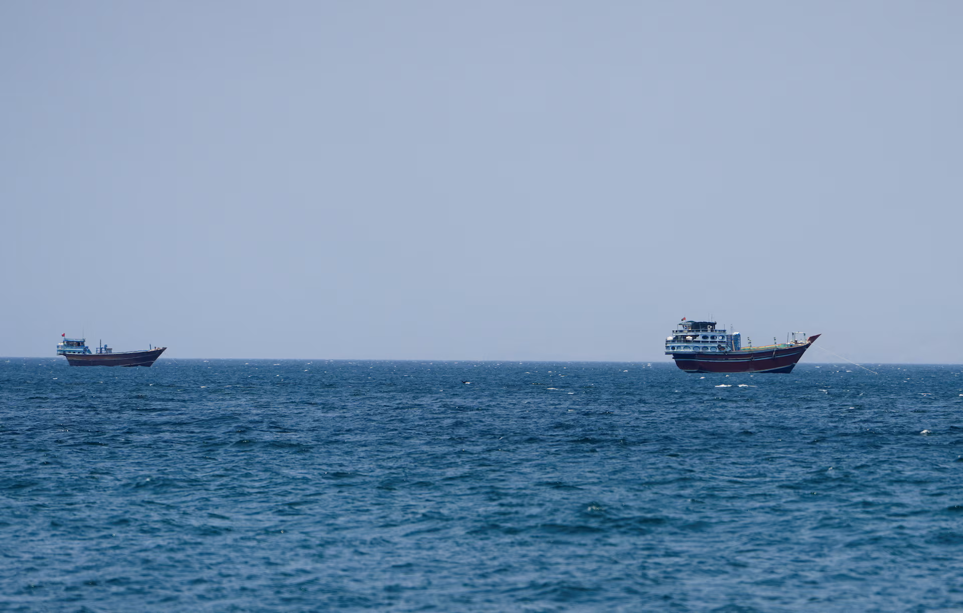 Vessels at the Strait of Hormuz, as seen from Musandam