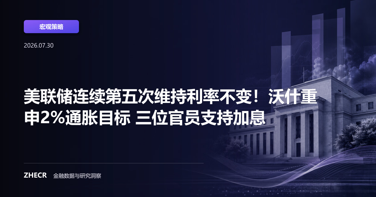 美联储连续第五次维持利率不变！沃什重申2%通胀目标 三位官员支持加息