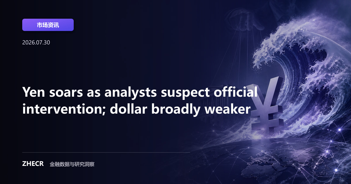 Yen soars as analysts suspect official intervention; dollar broadly weaker