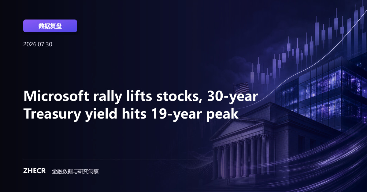 Microsoft rally lifts stocks, 30-year Treasury yield hits 19-year peak