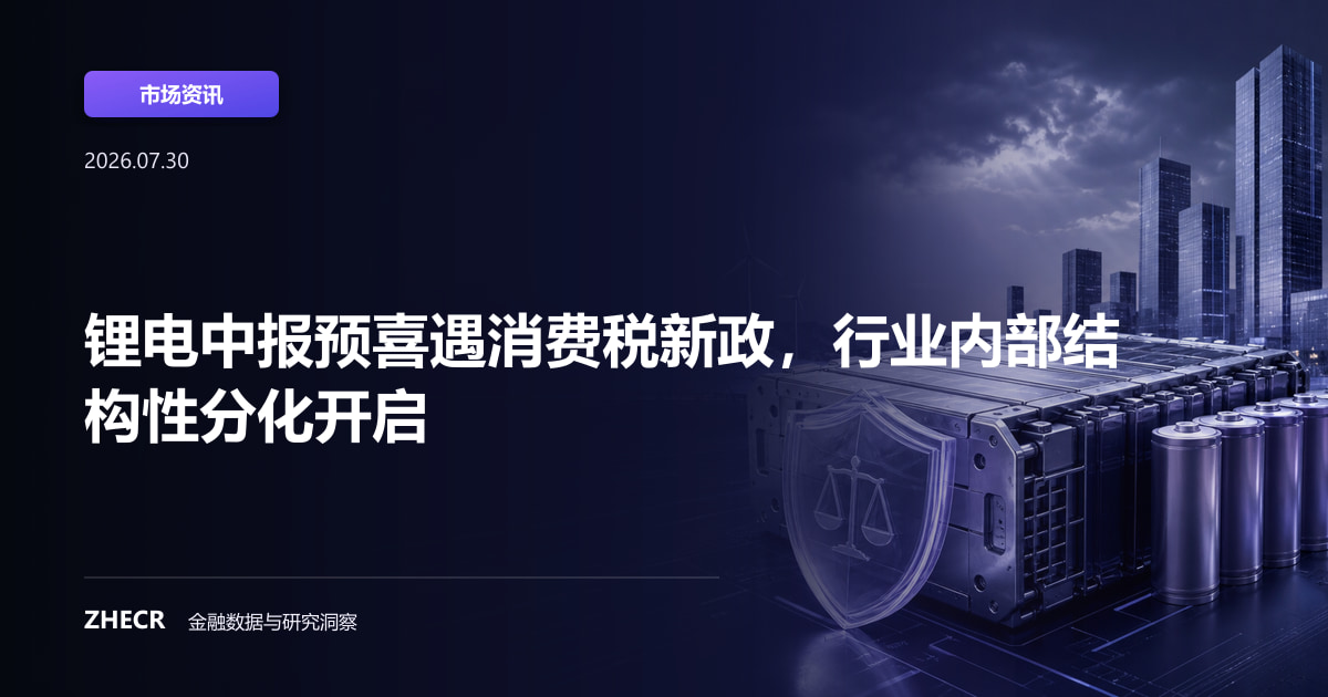 锂电中报预喜遇消费税新政，行业内部结构性分化开启