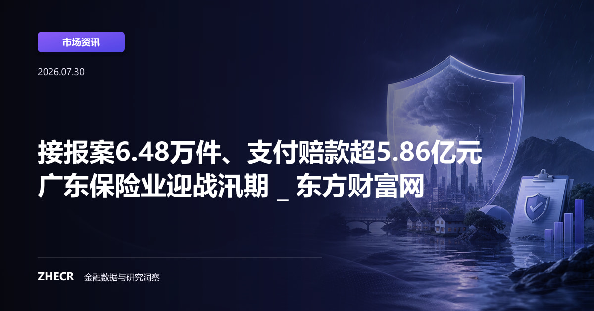 接报案6.48万件、支付赔款超5.86亿元 广东保险业迎战汛期 _ 东方财富网