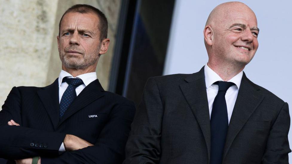 Uefa president Aleksander Ceferin and Fifa counterpart Gianni Infantino