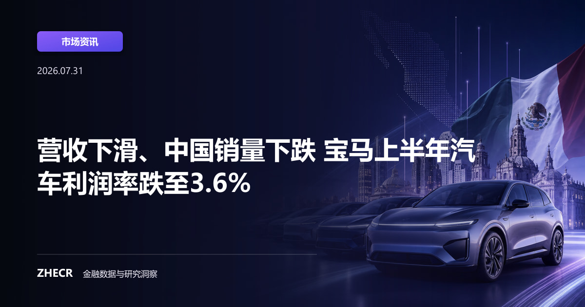营收下滑、中国销量下跌 宝马上半年汽车利润率跌至3.6%