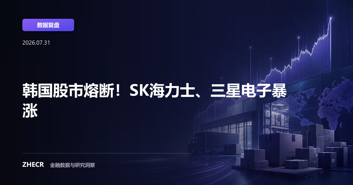 韩国股市熔断！SK海力士、三星电子暴涨