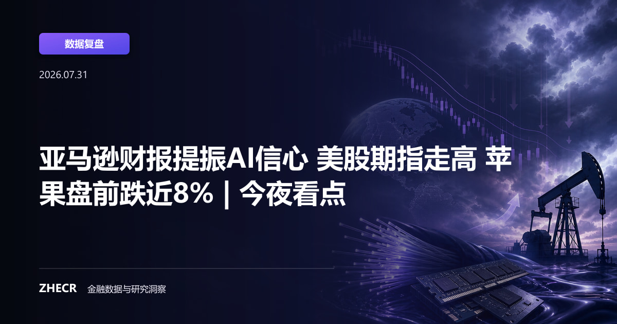 亚马逊财报提振AI信心 美股期指走高 苹果盘前跌近8% | 今夜看点