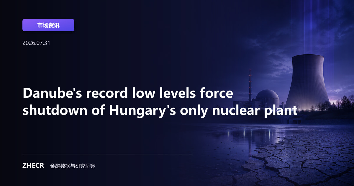 Danube's record low levels force shutdown of Hungary's only nuclear plant