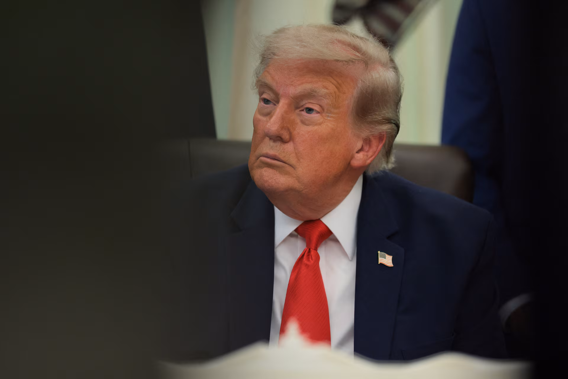 U.S. President Trump makes an announcement with Transportation Secretary Duffy in the Oval Office
