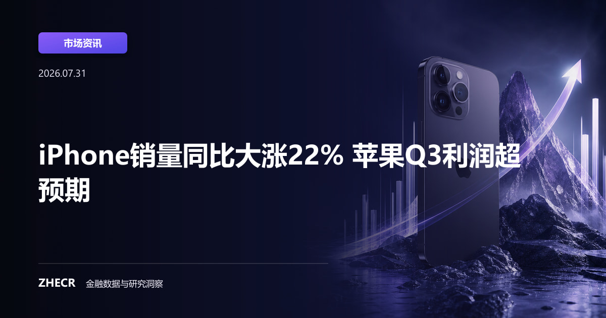 iPhone销量同比大涨22% 苹果Q3利润超预期