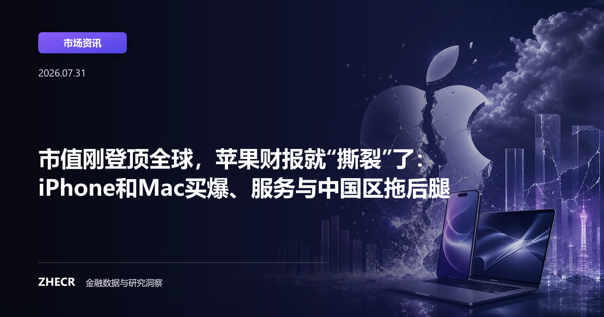 市值刚登顶全球，苹果财报就“撕裂”了：iPhone和Mac买爆、服务与中国区拖后腿