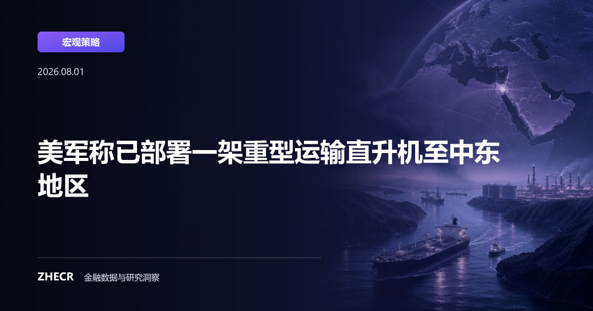 美军称已部署一架重型运输直升机至中东地区
