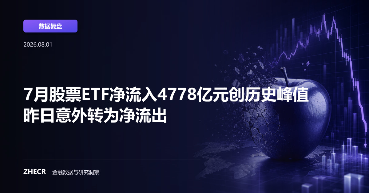 7月股票ETF净流入4778亿元创历史峰值 昨日意外转为净流出