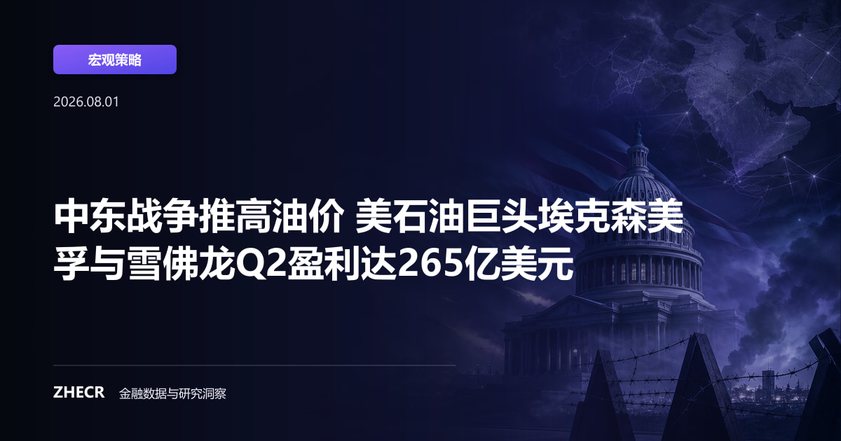 中东战争推高油价 美石油巨头埃克森美孚与雪佛龙Q2盈利达265亿美元