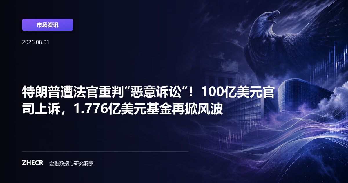 特朗普遭法官重判“恶意诉讼”！100亿美元官司上诉，1.776亿美元基金再掀风波