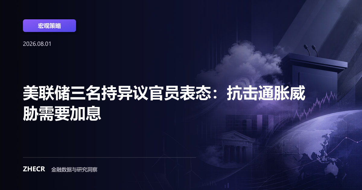 美联储三名持异议官员表态：抗击通胀威胁需要加息