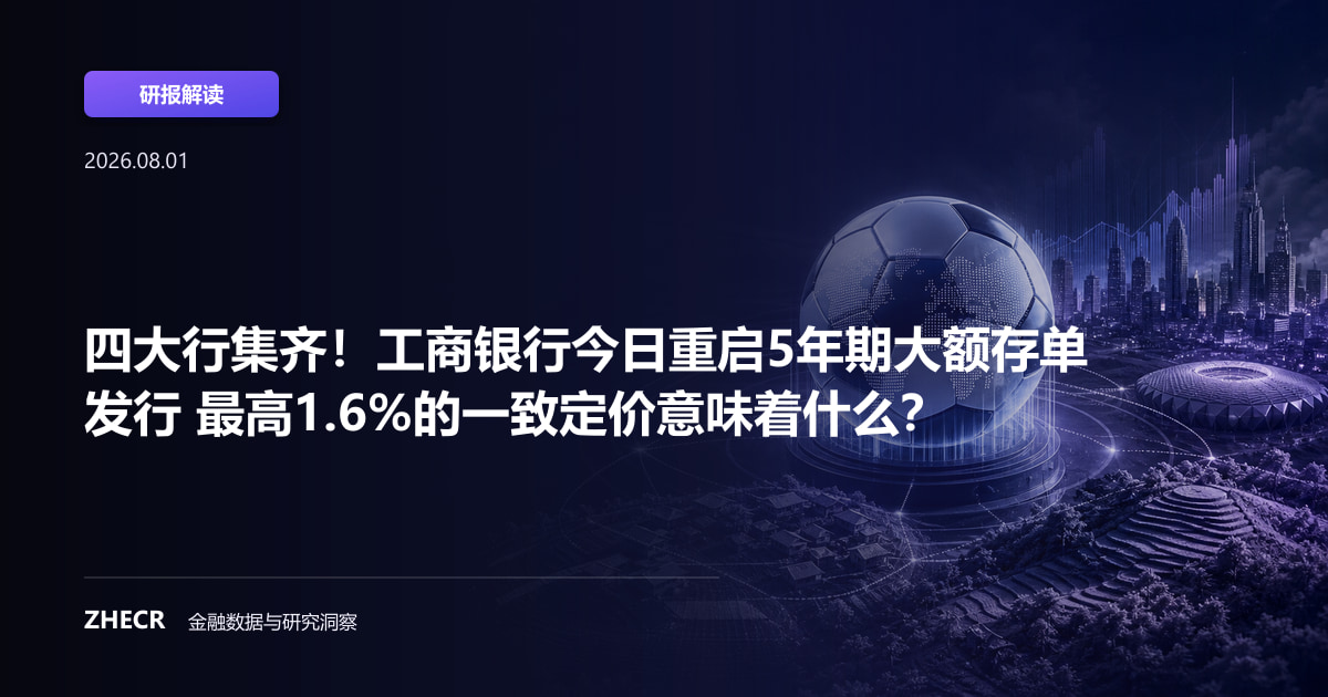 四大行集齐！工商银行今日重启5年期大额存单发行 最高1.6%的一致定价意味着什么？