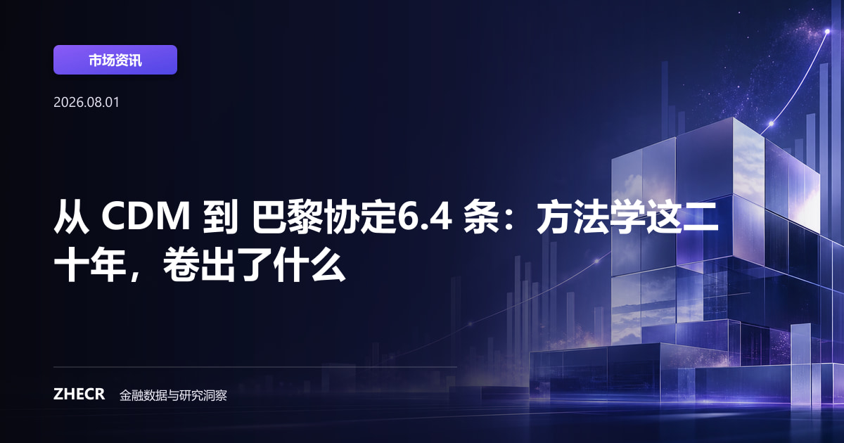 从 CDM 到 巴黎协定6.4 条：方法学这二十年，卷出了什么