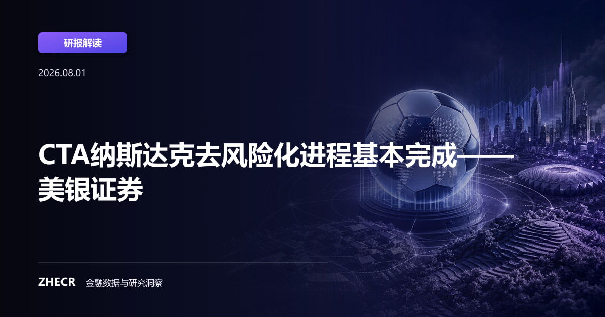 CTA纳斯达克去风险化进程基本完成——美银证券