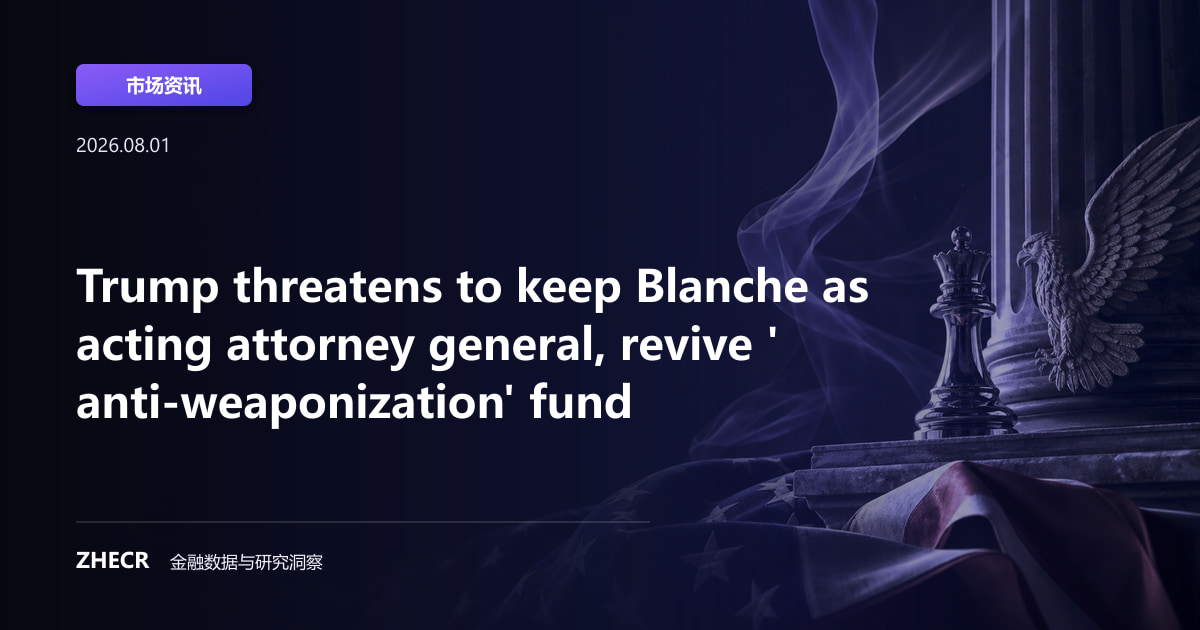 Trump threatens to keep Blanche as acting attorney general, revive 'anti-weaponization' fund