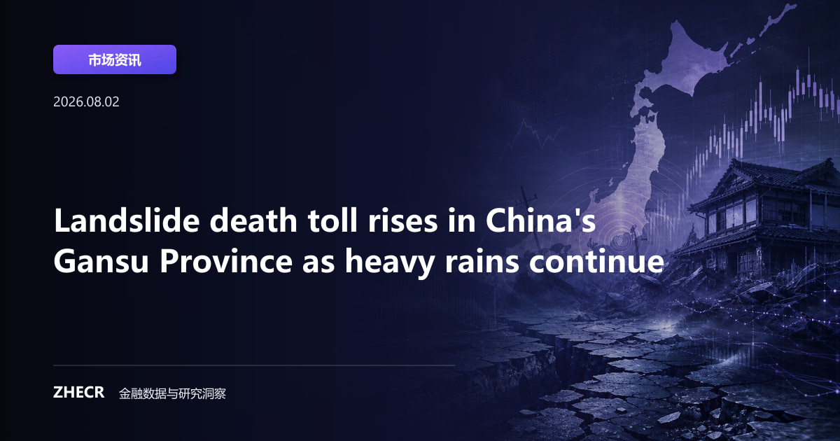 Landslide death toll rises in China's Gansu Province as heavy rains continue