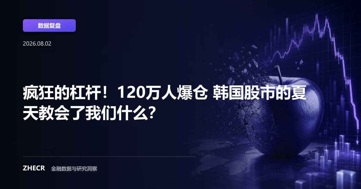 疯狂的杠杆！120万人爆仓 韩国股市的夏天教会了我们什么？