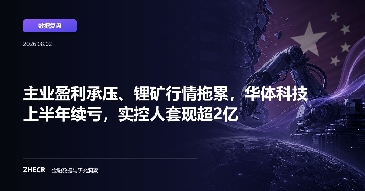 主业盈利承压、锂矿行情拖累，华体科技上半年续亏，实控人套现超2亿