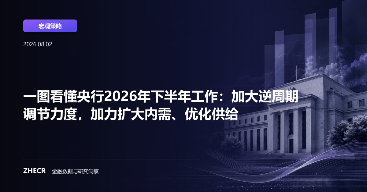 一图看懂央行2026年下半年工作：加大逆周期调节力度，加力扩大内需、优化供给