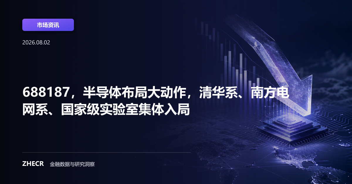 688187，半导体布局大动作，清华系、南方电网系、国家级实验室集体入局