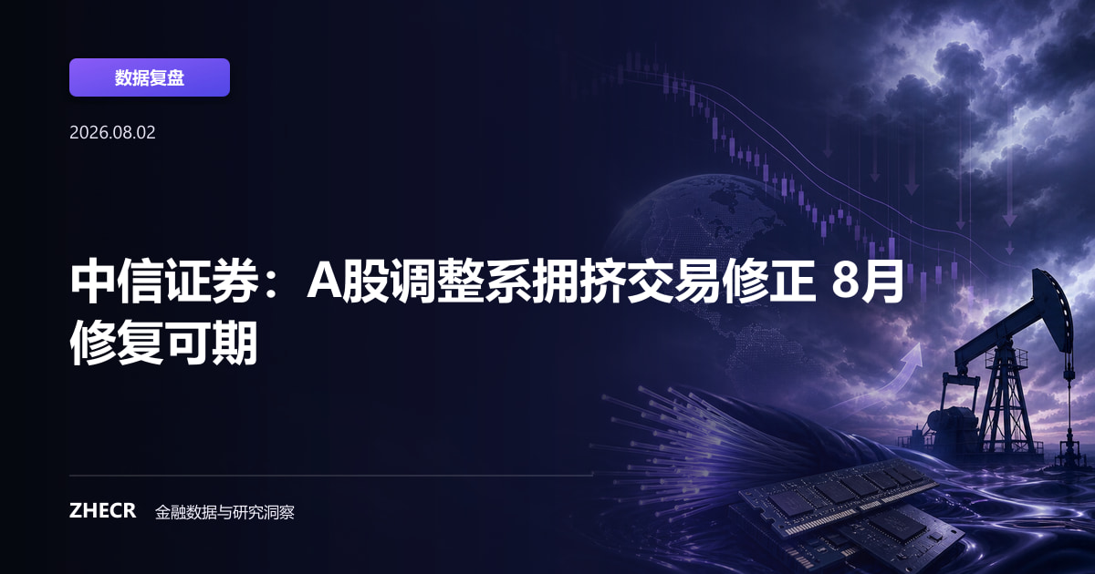 中信证券：A股调整系拥挤交易修正 8月修复可期