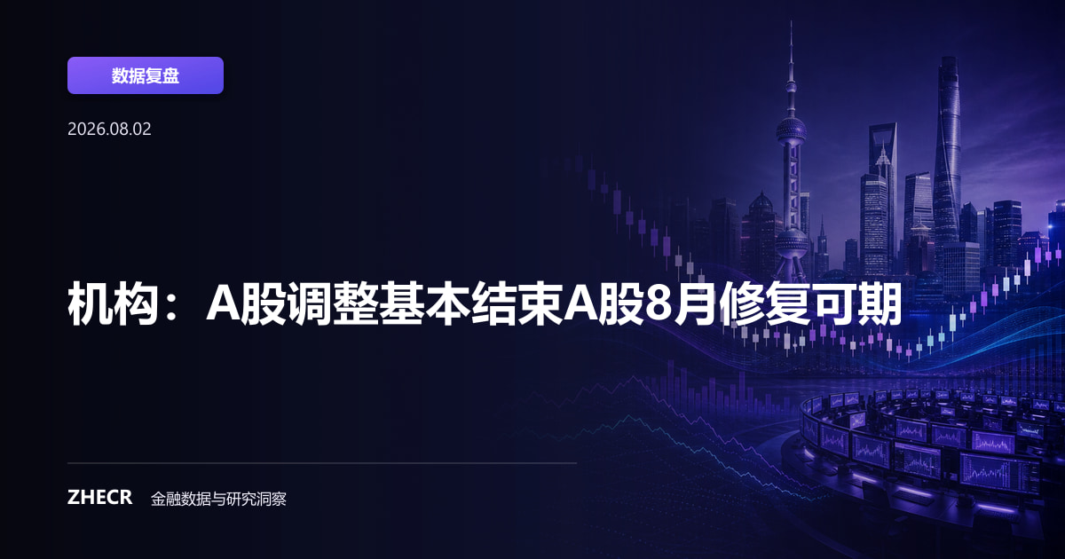 机构：A股调整基本结束A股8月修复可期