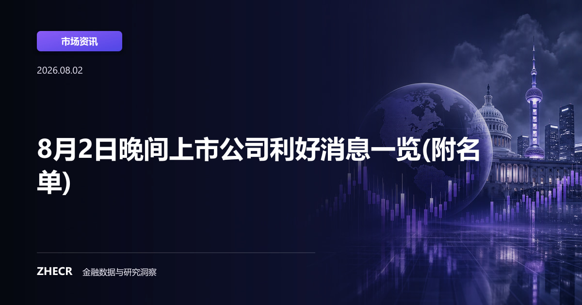 8月2日晚间上市公司利好消息一览(附名单)