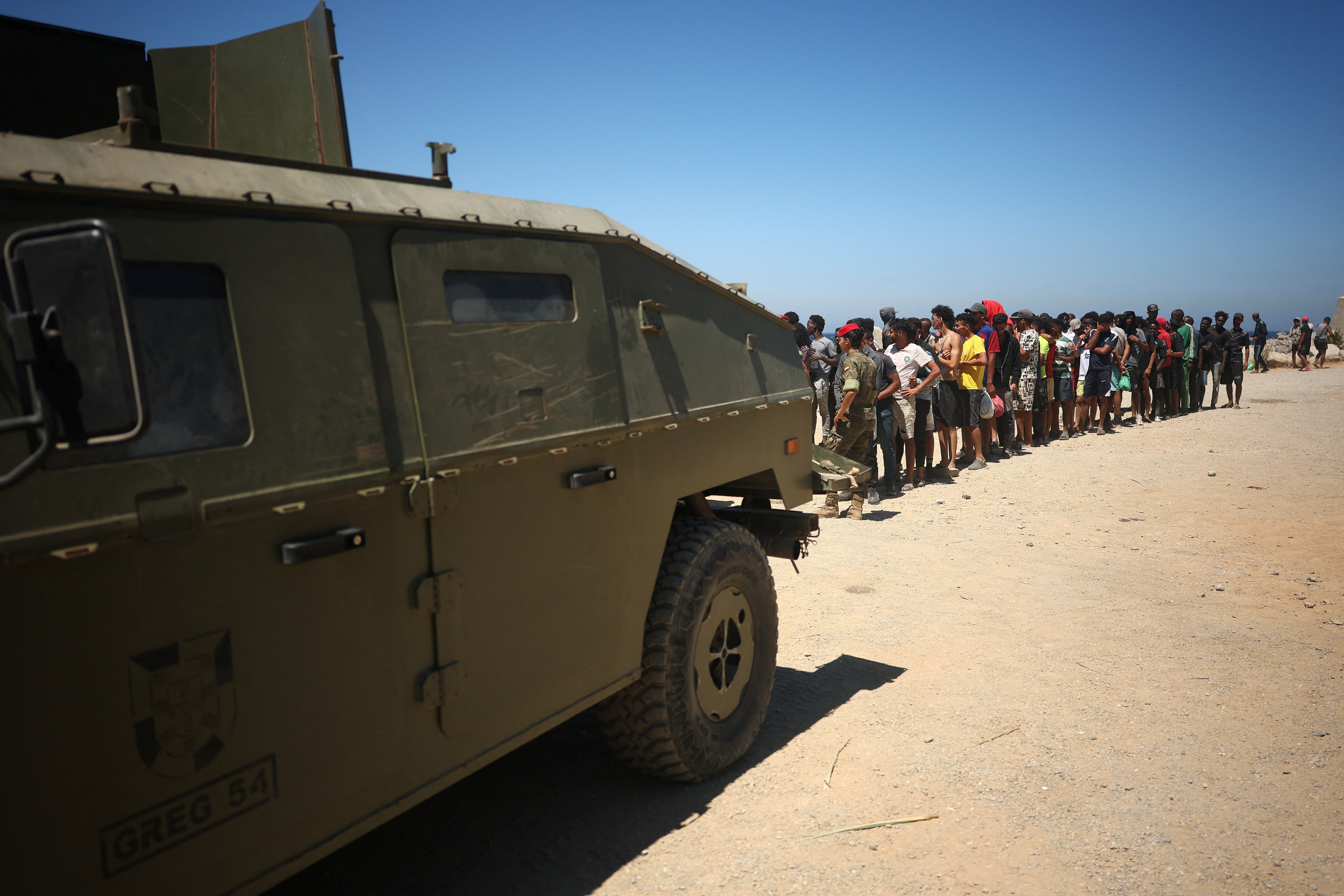 Mass crossings of migrants on foot and by sea from Morocco into Spanish territory, in Ceuta