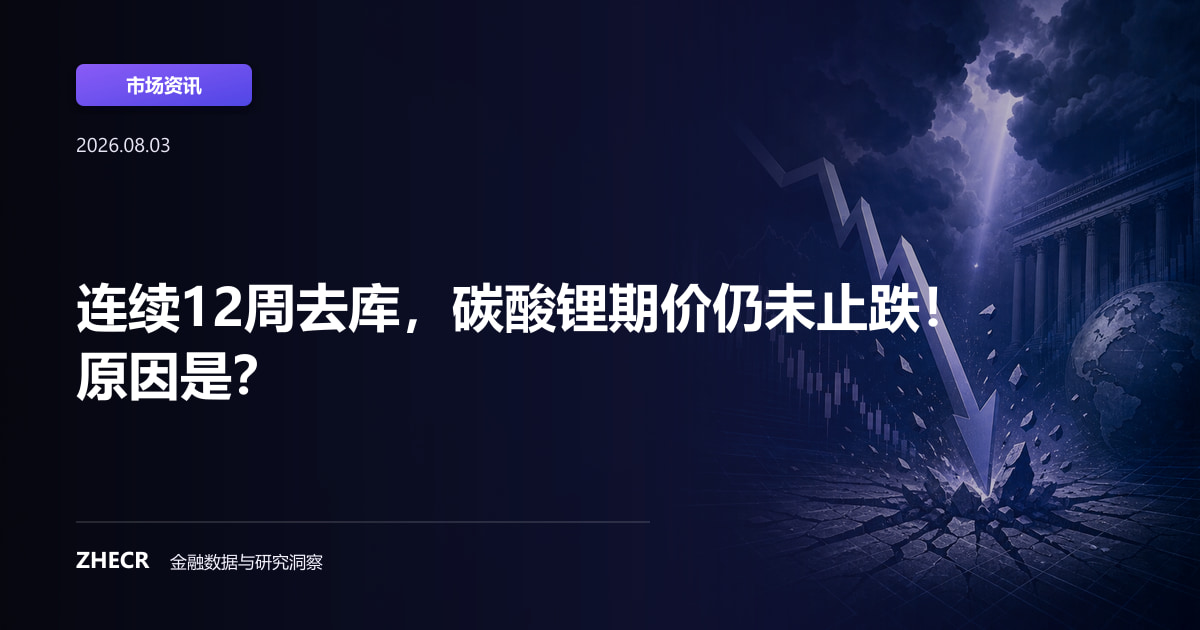 连续12周去库，碳酸锂期价仍未止跌！原因是？