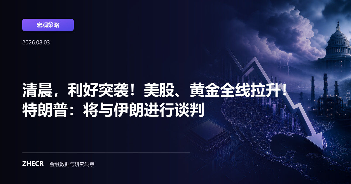 清晨，利好突袭！美股、黄金全线拉升！特朗普：将与伊朗进行谈判