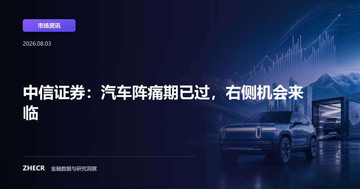 中信证券：汽车阵痛期已过，右侧机会来临