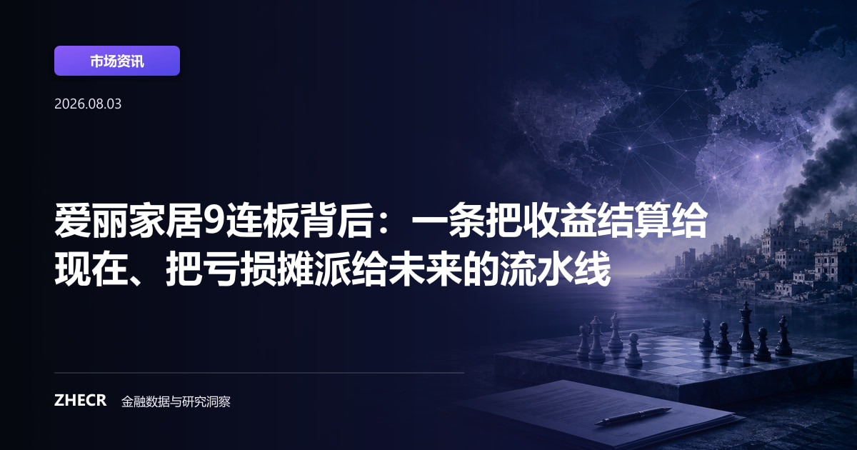 爱丽家居9连板背后：一条把收益结算给现在、把亏损摊派给未来的流水线