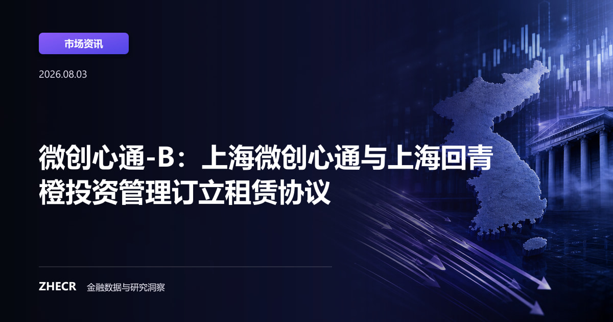 微创心通-B：上海微创心通与上海回青橙投资管理订立租赁协议