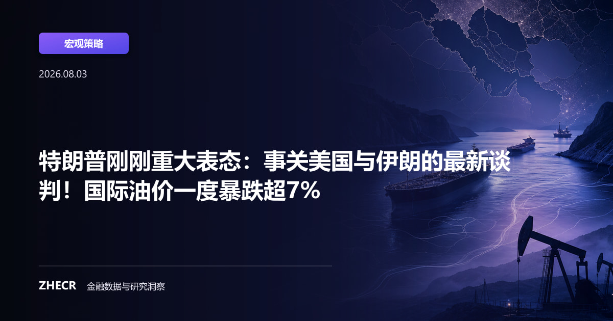 特朗普刚刚重大表态：事关美国与伊朗的最新谈判！国际油价一度暴跌超7%