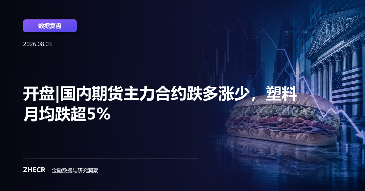 开盘|国内期货主力合约跌多涨少，塑料月均跌超5%