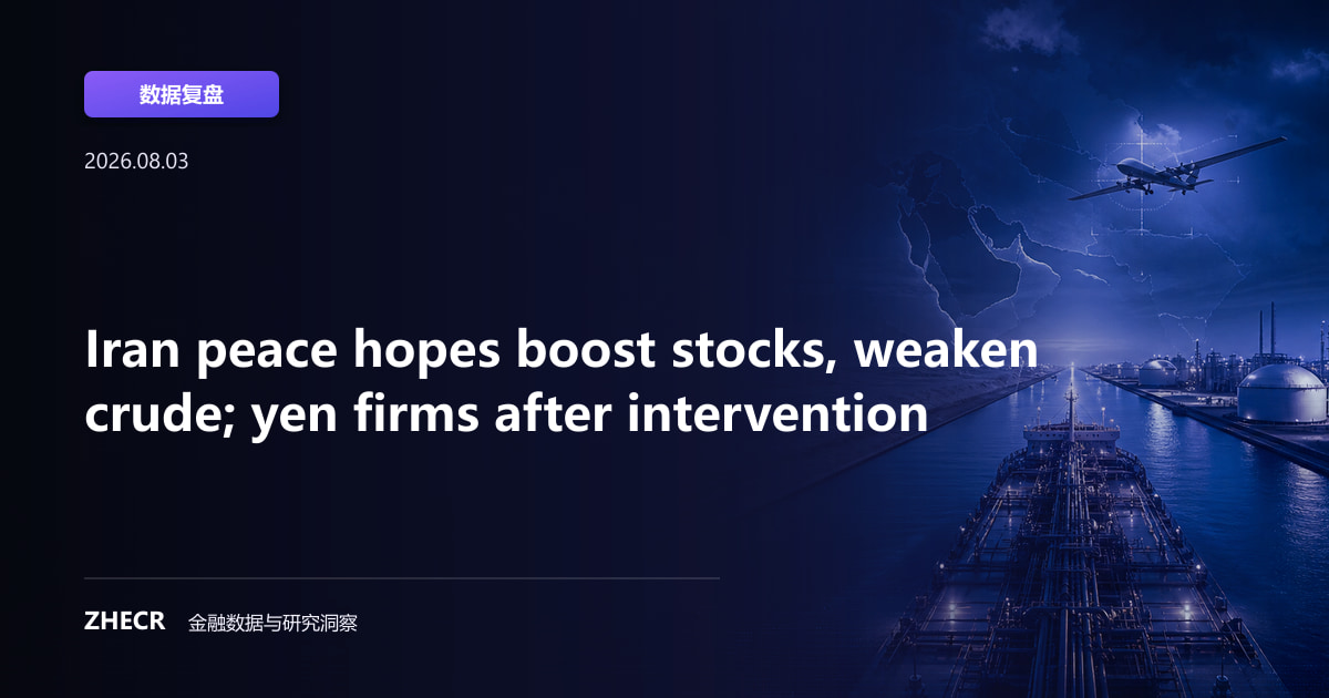 Iran peace hopes boost stocks, weaken crude; yen firms after intervention
