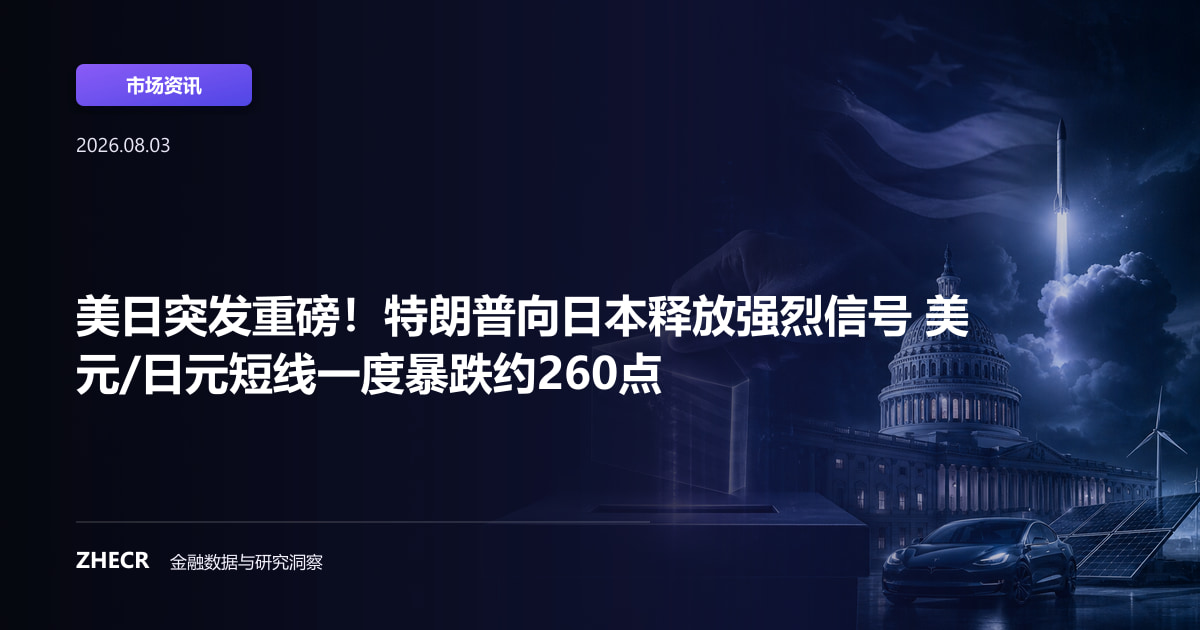 美日突发重磅！特朗普向日本释放强烈信号 美元/日元短线一度暴跌约260点