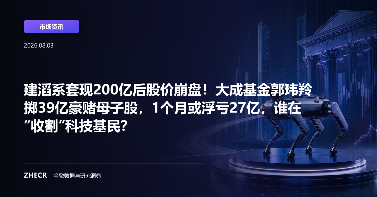 建滔系套现200亿后股价崩盘！大成基金郭玮羚掷39亿豪赌母子股，1个月或浮亏27亿，谁在“收割”科技基民？