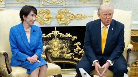 Bloomberg via Getty Images US President Donald Trump and Sanae Takaichi, Japan's prime minister, during a meeting in the Oval Office of the White House in Washington, DC, US, on Thursday, 19 March, 2026.