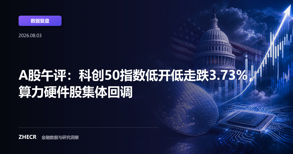 A股午评：科创50指数低开低走跌3.73%，算力硬件股集体回调