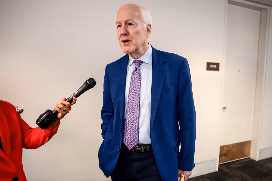 U.S. Senator John Cornyn (R-TX) speaks to reporters following the postponement of Acting Attorney General Todd Blanche’s confirmation vote in Washington