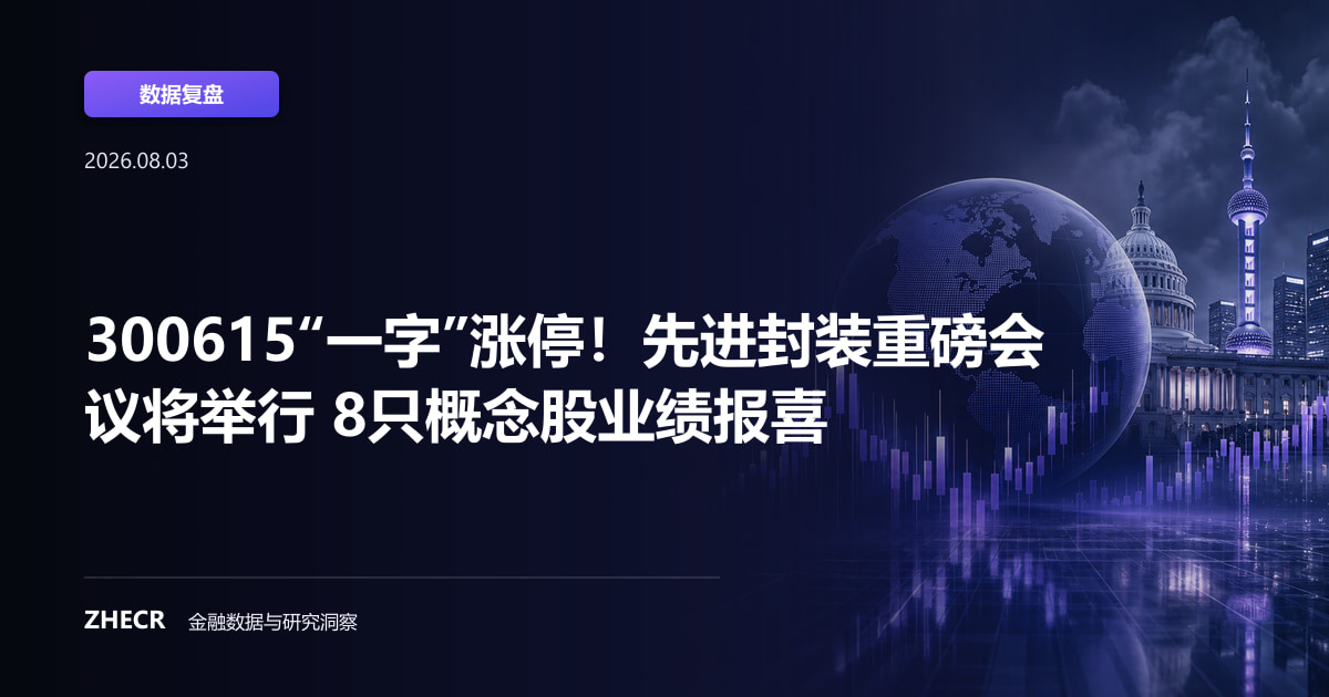 300615“一字”涨停！先进封装重磅会议将举行 8只概念股业绩报喜