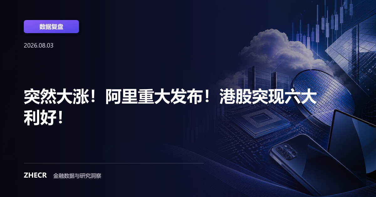 突然大涨！阿里重大发布！港股突现六大利好！