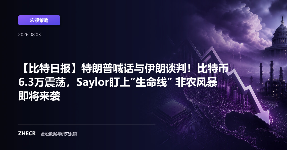 【比特日报】特朗普喊话与伊朗谈判！比特币6.3万震荡，Saylor盯上“生命线” 非农风暴即将来袭